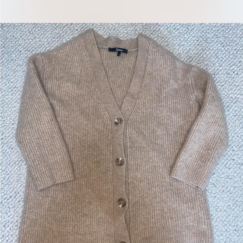 Quince Oatmeal Women's Cashmere Cardigan Sweater